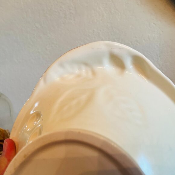 Vintage 1950s CarltonWare Hand Painted Hazelnut Footed Bowl Cottagecore Boho - Picture 6 of 9